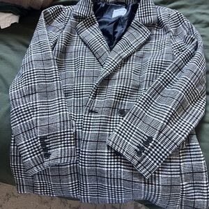 Black and White Plaid Blazer